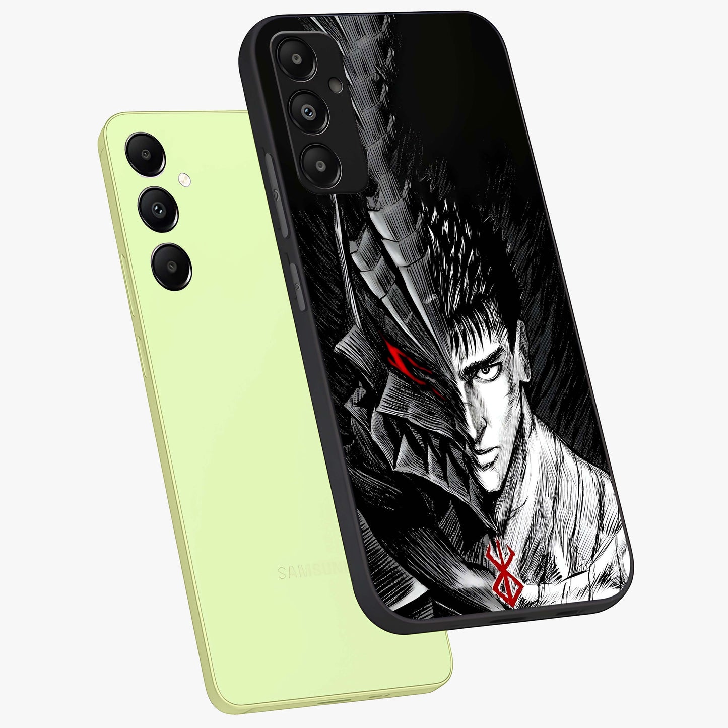 Berserker Blood Oath Glass Case displayed in angled mockup highlighting dark fantasy graphic design and powerful theme.