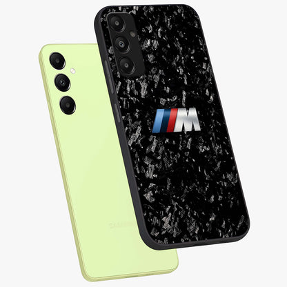 Carbon Speed Mark Glass Case displayed in angled mockup highlighting racing inspired carbon design and sleek aesthetic style.