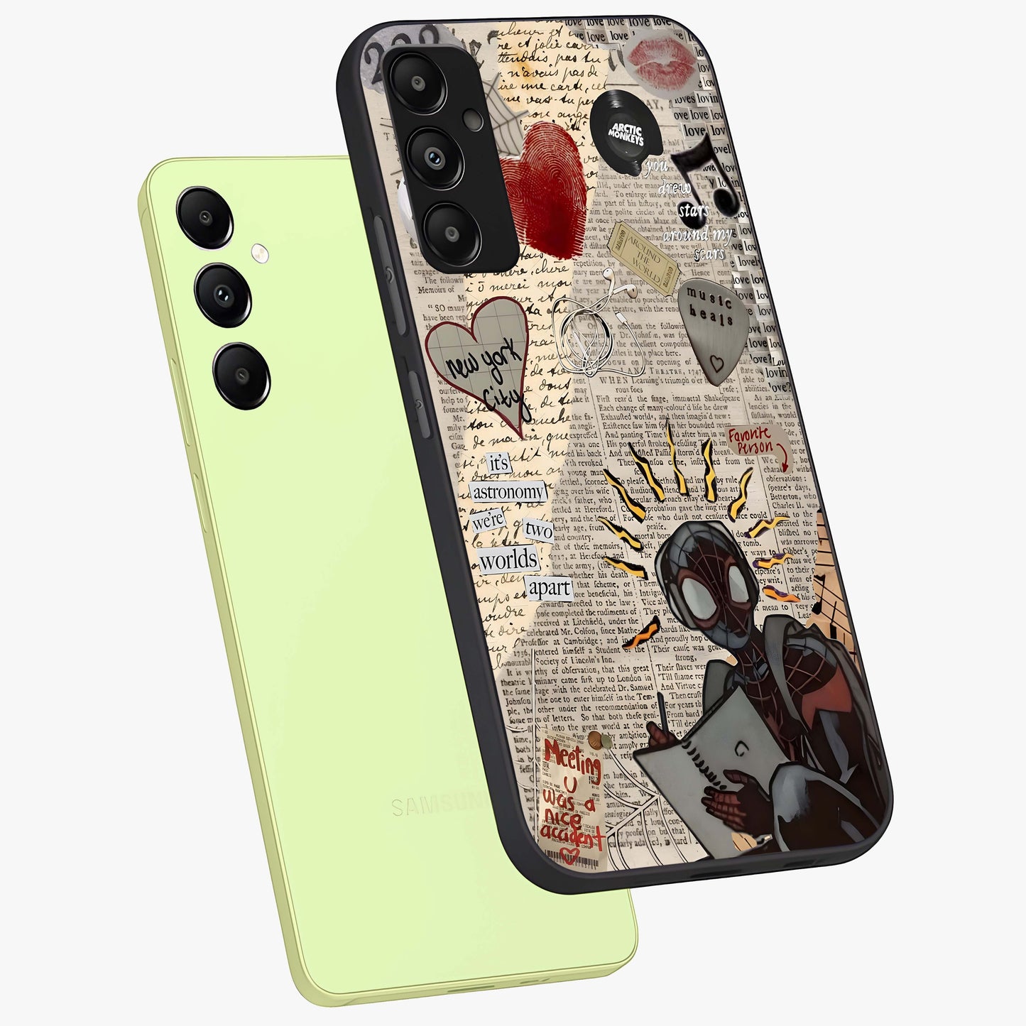 City Dream Sketch Glass Case displayed in angled mockup highlighting minimal city illustration with aesthetic sketch style.
