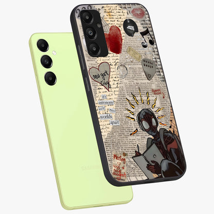 City Dream Sketch Glass Case displayed in angled mockup highlighting minimal city illustration with aesthetic sketch style.