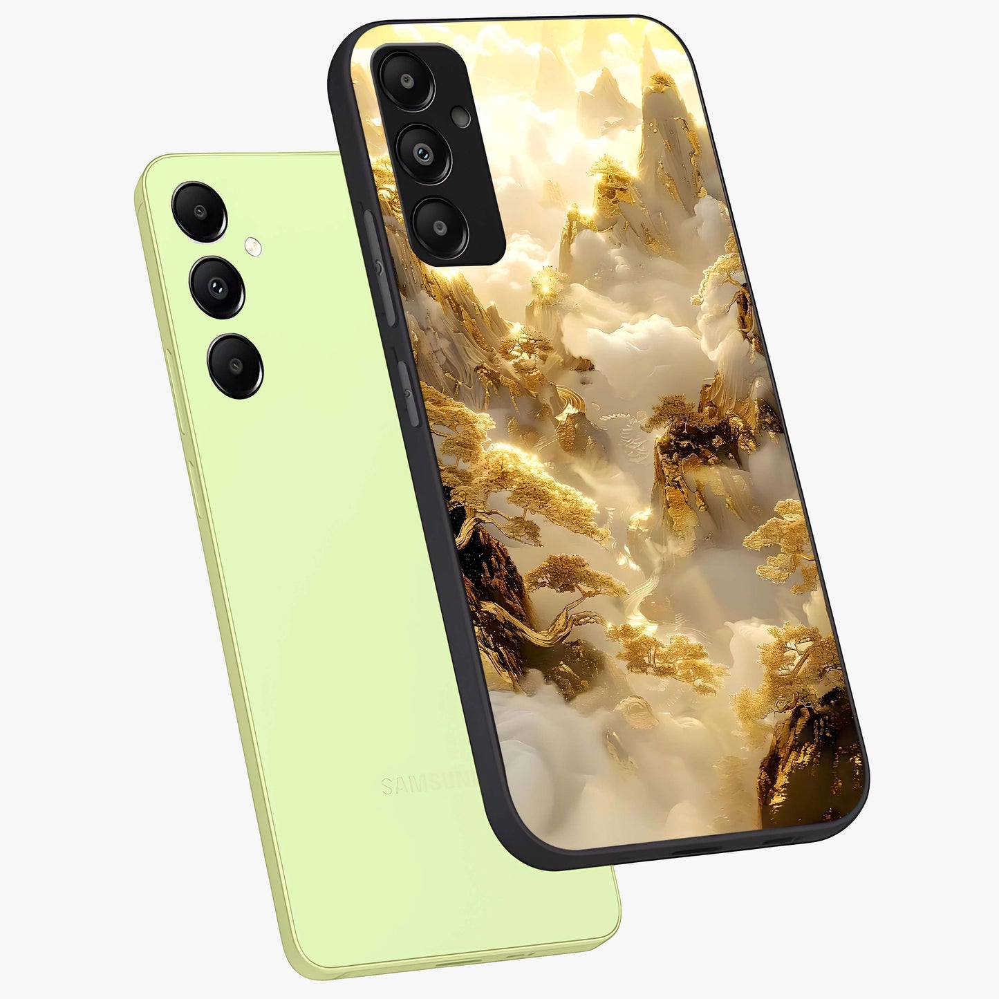 Gates Of Illumination Glass Case displayed in angled mockup highlighting radiant portal inspired design with fantasy aesthetic.