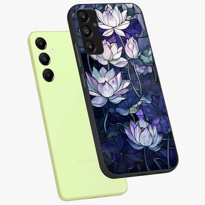Gloss Petal Rush Glass Case displayed in angled mockup highlighting vibrant petal design with elegant floral aesthetic.