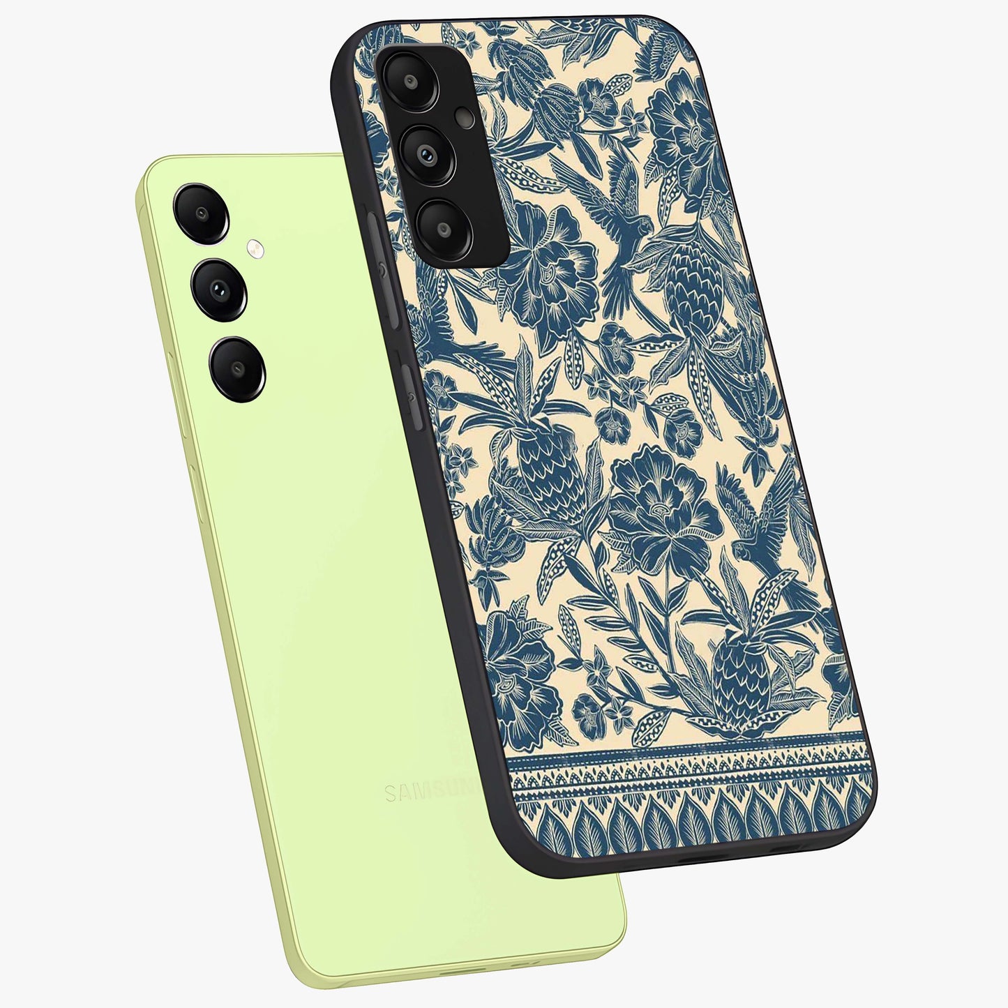 Heirloom Wild Bloom Glass Case displayed in angled mockup highlighting botanical bloom design with classic aesthetic style.