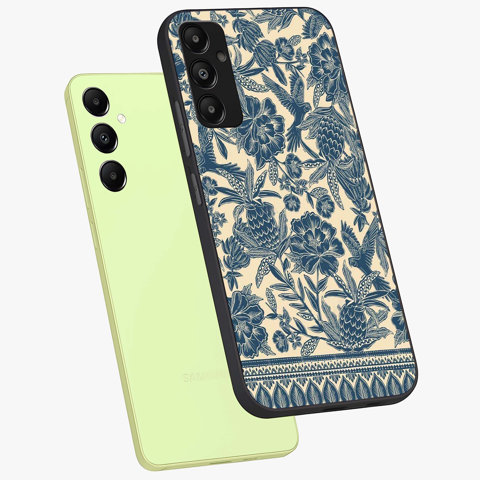 Heirloom Wild Bloom Glass Case displayed in angled mockup highlighting botanical bloom design with classic aesthetic style.