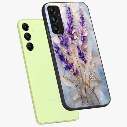 Lavender Dream Glow Glass Case displayed in angled mockup highlighting dreamy purple glow design with soft artistic style.