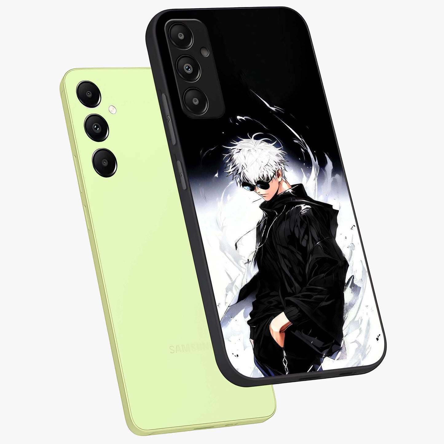 Limitless Shadow King Glass Case displayed in angled mockup highlighting dramatic dark hero design with intense aesthetic.