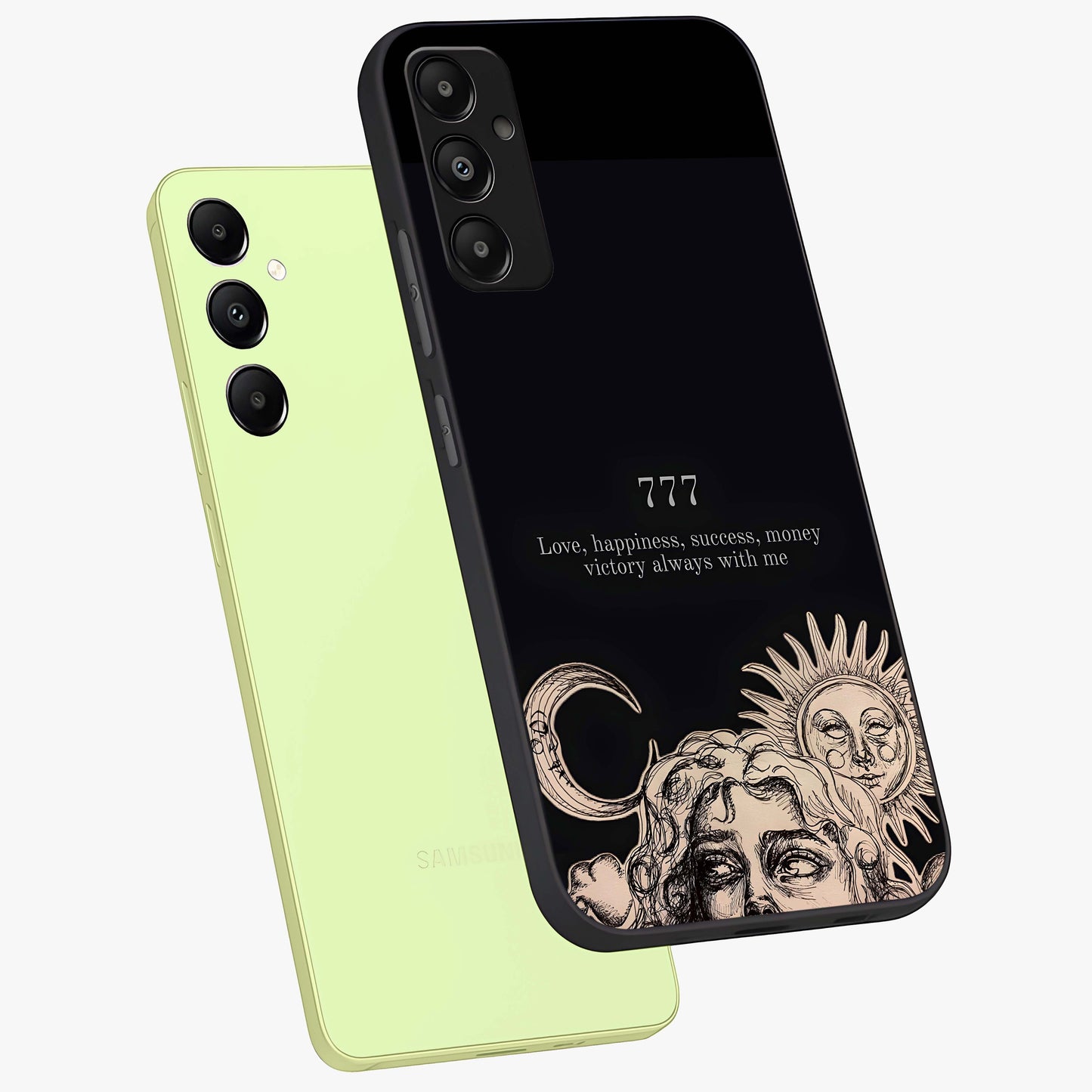 Mystic Victory Aura Glass Case displayed in angled mockup highlighting energetic aura design with bold mystical aesthetic.