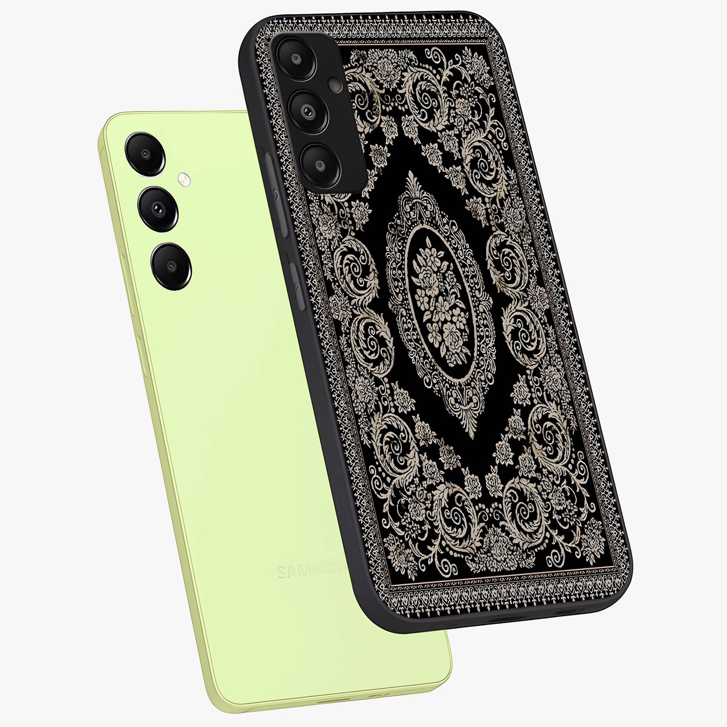 Noir Bloom Elegance Glass Case displayed in angled mockup highlighting refined flower design with stylish noir aesthetic.