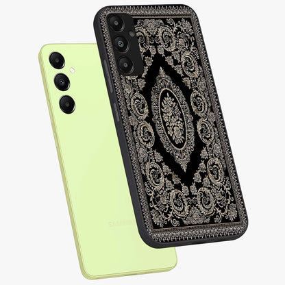 Noir Bloom Elegance Glass Case displayed in angled mockup highlighting refined flower design with stylish noir aesthetic.