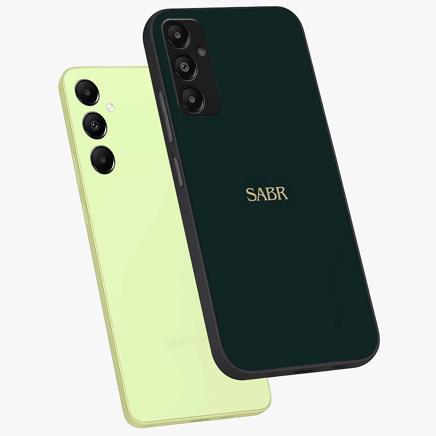 Sabr Minimal Patience Glass Case displayed in angled mockup highlighting simple inspirational design with clean aesthetic style.