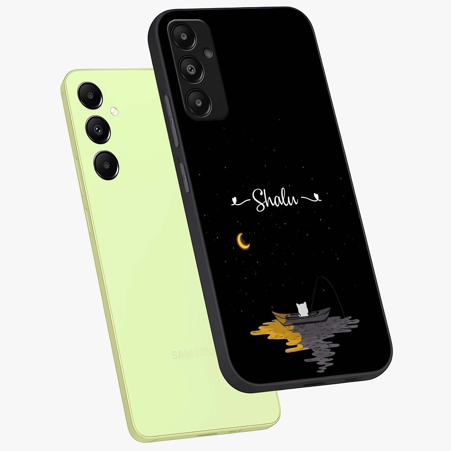 Silent Night Row Glass Case displayed in angled mockup highlighting peaceful evening design with dreamy night aesthetic.