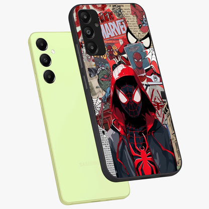 Spider Collage Street Glass Case displayed in angled mockup highlighting dynamic street style collage design with comic aesthetic.