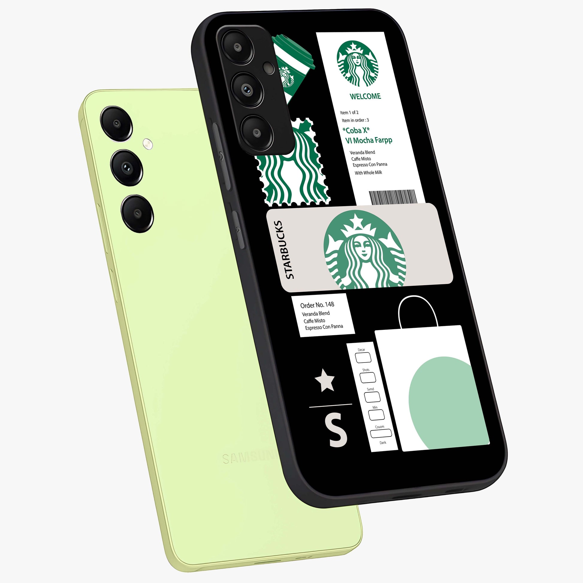 Starbucks Mocha Glass Case displayed in angled mockup highlighting stylish mocha themed design with cozy café aesthetic.