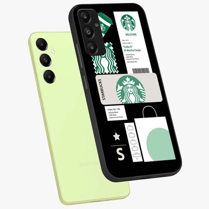 Starbucks Mocha Glass Case displayed in angled mockup highlighting stylish mocha themed design with cozy café aesthetic.