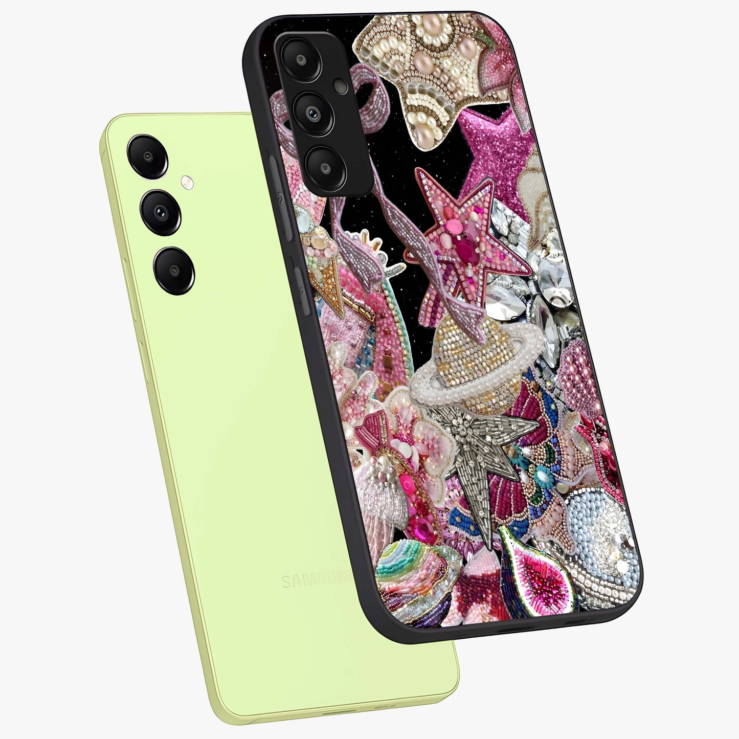 Starlit Jewel Dream Glass Case displayed in angled mockup highlighting glowing celestial jewel design with dreamy aesthetic.