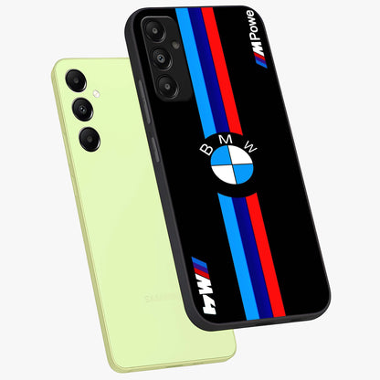 Turbo BMW Beast Glass Case displayed in angled mockup highlighting sleek racing car design with bold automotive aesthetic.