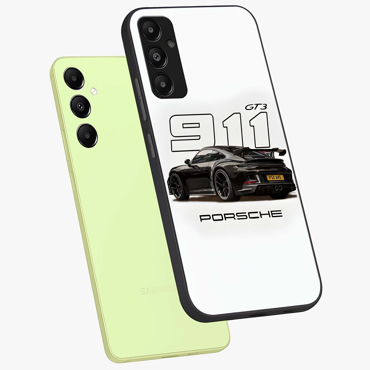 Turbo Legacy Icon Glass Case displayed in angled mockup highlighting dynamic automotive design with performance aesthetic.