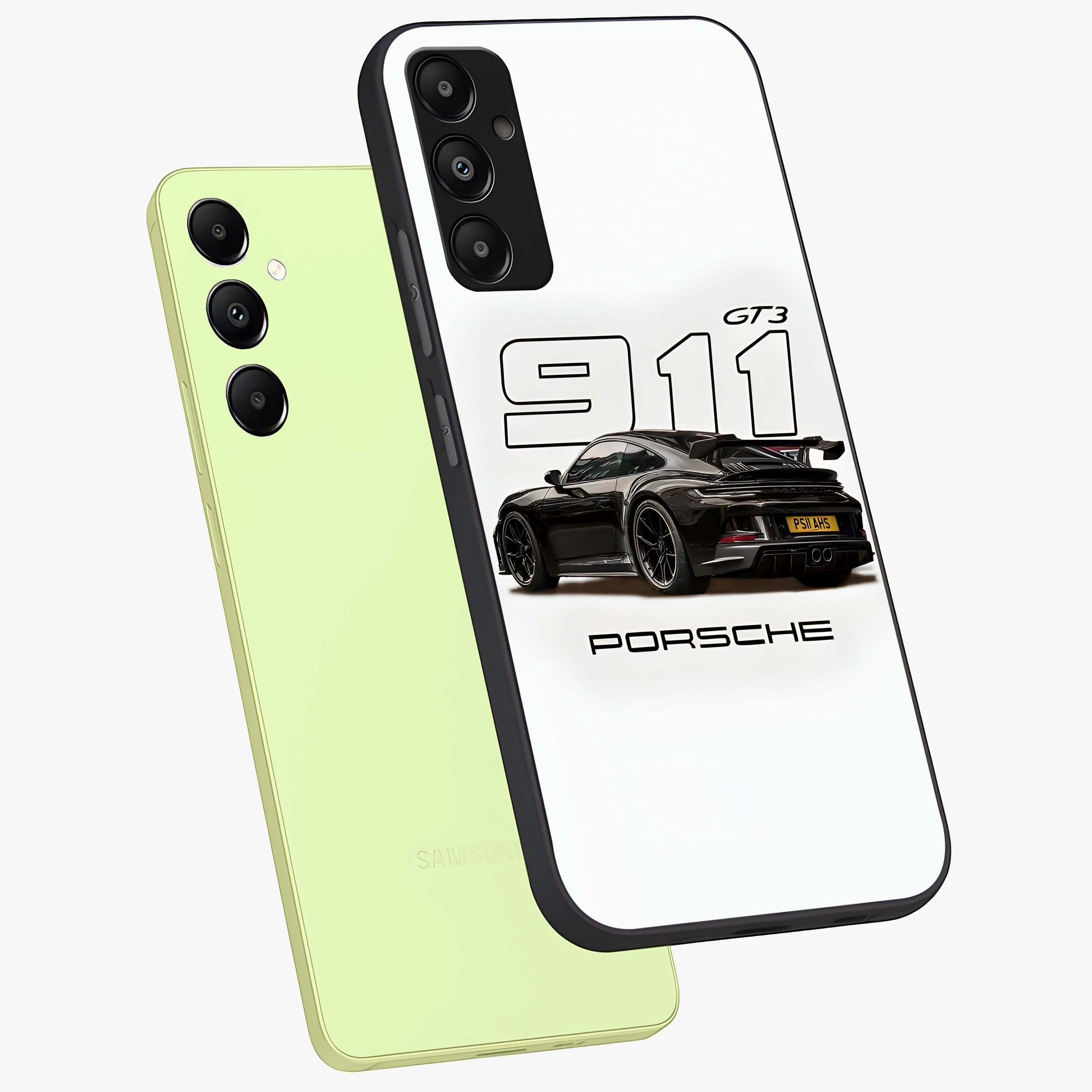 Turbo Legacy Icon Glass Case displayed in angled mockup highlighting dynamic automotive design with performance aesthetic.