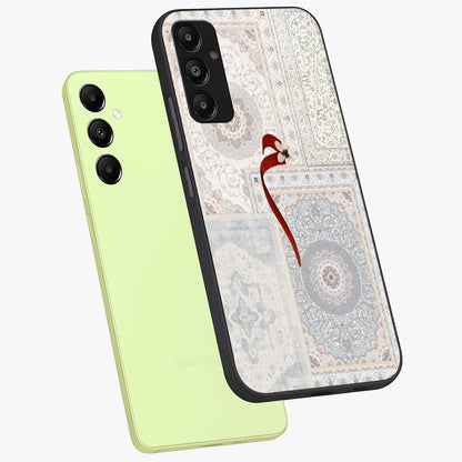 White Aesthetic Bow Glass Case displayed in angled mockup highlighting clean bow design with soft aesthetic style.