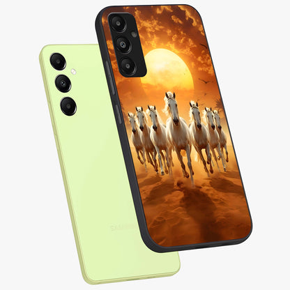 Wild Sunset Majesty Glass Case displayed in angled mockup highlighting vibrant sunset sky design with scenic aesthetic.
