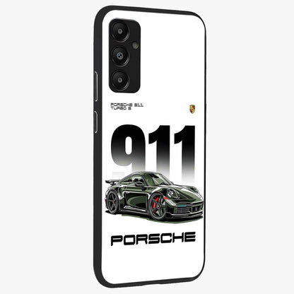 911 Turbo Dominance Glass Case upright perspective showcasing powerful racing design and modern automotive aesthetic.
