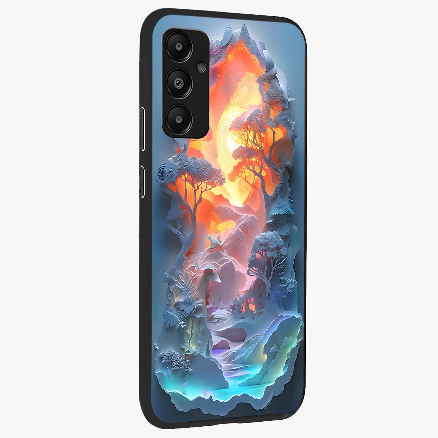 Glow Forest Portal Glass Case upright view showcasing enchanted forest portal artwork with fantasy nature theme.