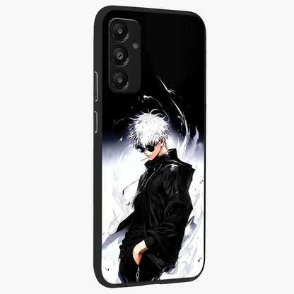 Limitless Shadow King Glass Case upright view showcasing bold shadow warrior artwork with epic fantasy theme.