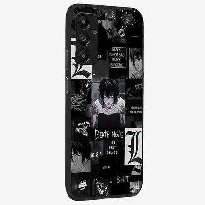 Midnight Chaos Mind Glass Case upright view showcasing expressive abstract artwork with bold dark theme.