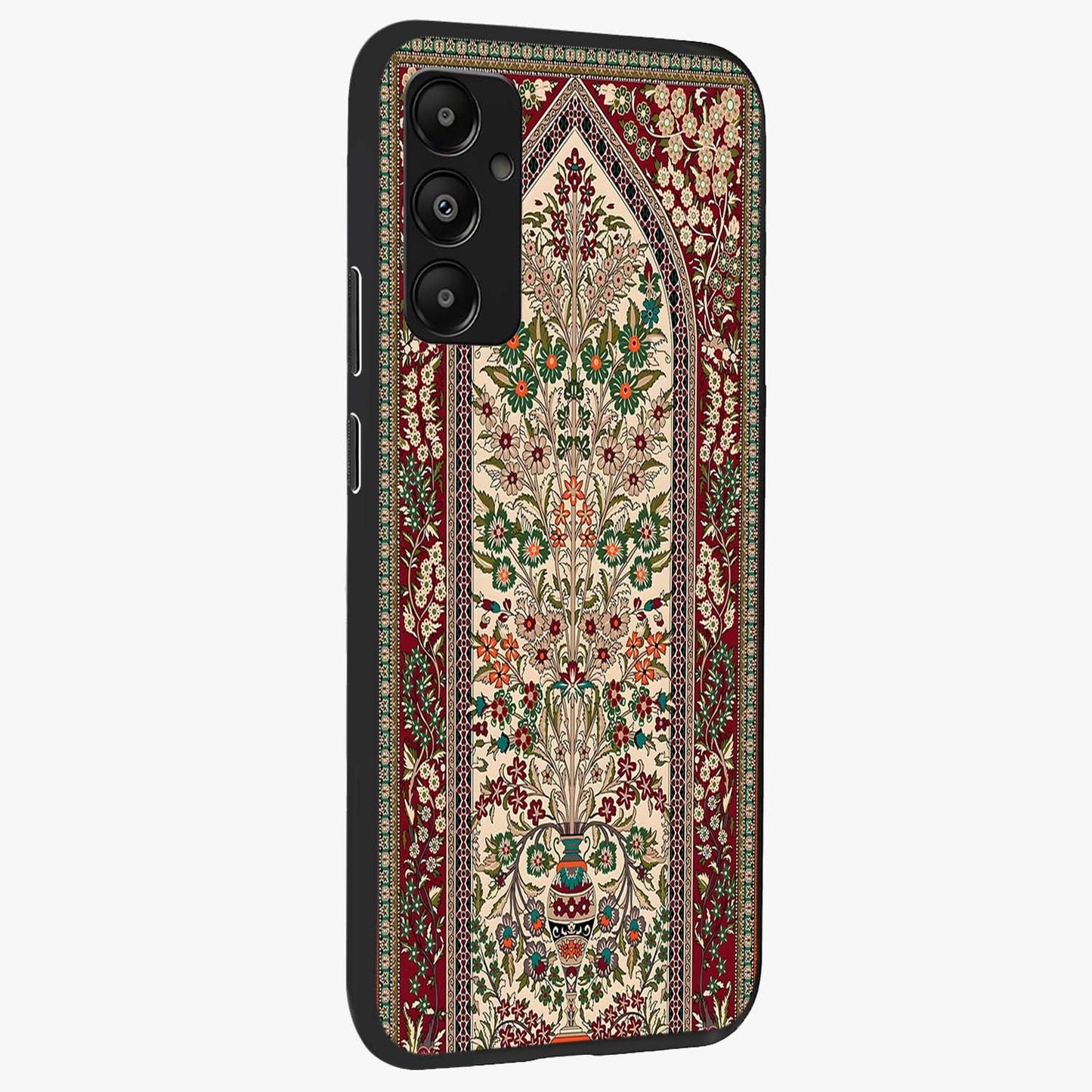 Persian Inspired Glass Case upright view showcasing decorative Persian artwork with rich heritage theme.