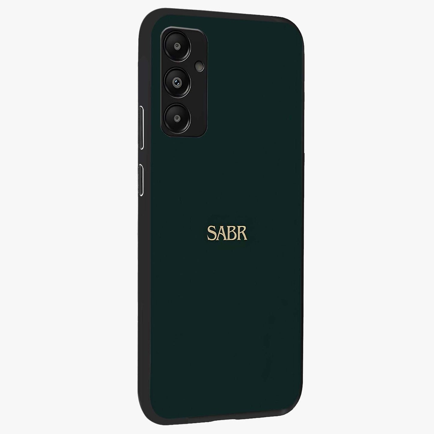 Sabr Minimal Patience Glass Case upright view showcasing calm minimalist artwork with motivational patience theme.