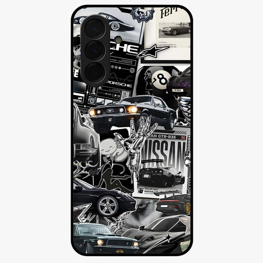 Aesthetic Dark Love Glass Case showing flat back view with dark romantic artwork and glossy glass finish.