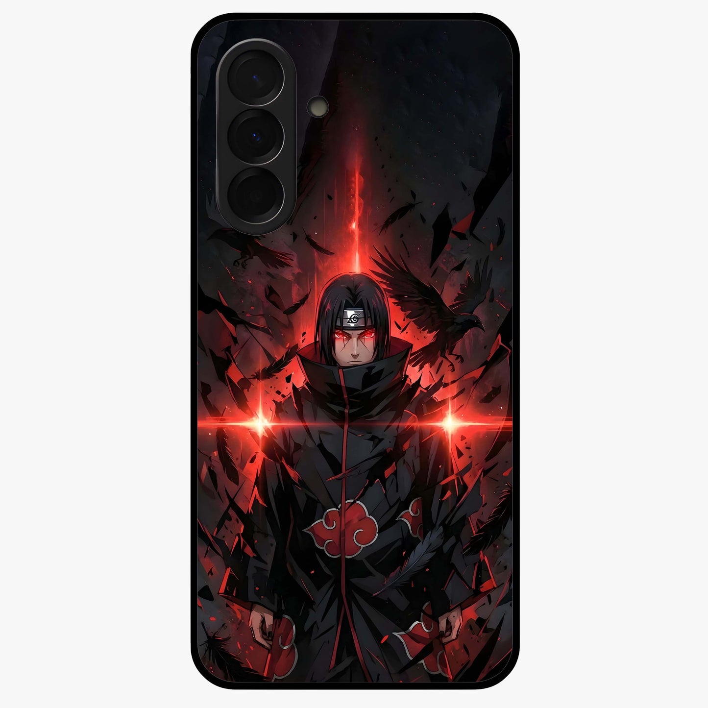 Focus Mode On Glass Case showing flat back view with bold motivational typography design and glossy glass finish.
