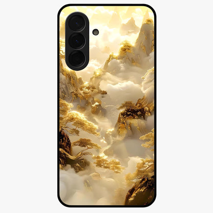 Gates Of Illumination Glass Case showing flat back view with mystical illuminated gate artwork and glossy glass finish.