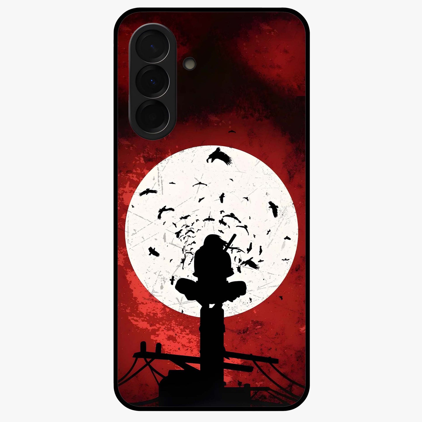 Itachi Limited Edition Naruto Anime Glass Case showing flat back view with iconic anime character artwork and glossy glass finish.