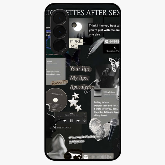 Midnight Love Echo Glass Case showing flat back view with romantic midnight themed artwork and glossy glass finish.