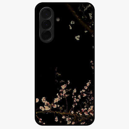Petal Moon Light With Custom Name Glass Case showing flat back view with floral moonlight artwork and personalized name design.