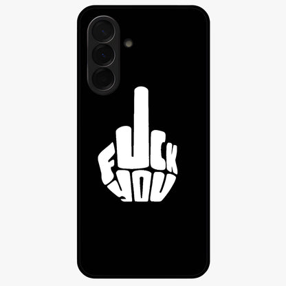 Rebel Mode On Glass Case showing flat back view with bold rebellious typography artwork and glossy glass finish.