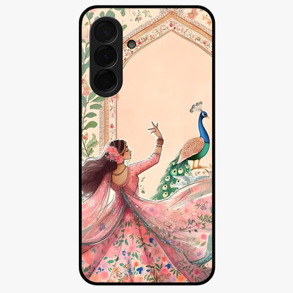Royal Grace Muse Glass Case showing flat back view with elegant artistic artwork and glossy glass finish.