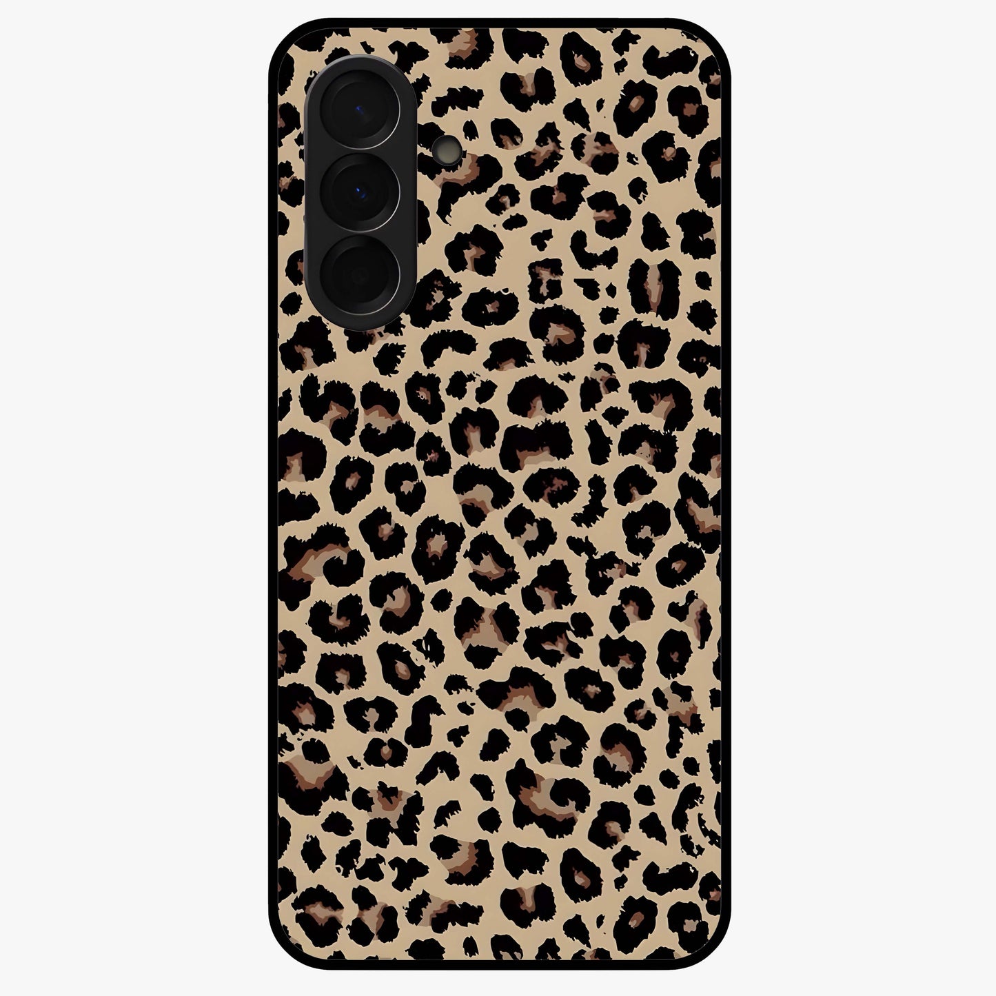 Savage Chic Pattern Glass Case showing flat back view with stylish patterned artwork and glossy glass finish.