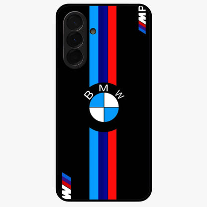 Turbo BMW Beast Glass Case showing flat back view with high performance sports car artwork and glossy glass finish.