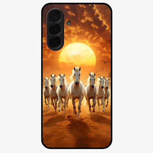 Wild Sunset Majesty Glass Case showing flat back view with majestic sunset landscape artwork and glossy glass finish.