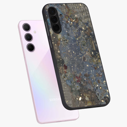 Aesthetic Astrolophia Glass Case displayed in angled mockup highlighting artistic aesthetic elements and smooth glass surface.