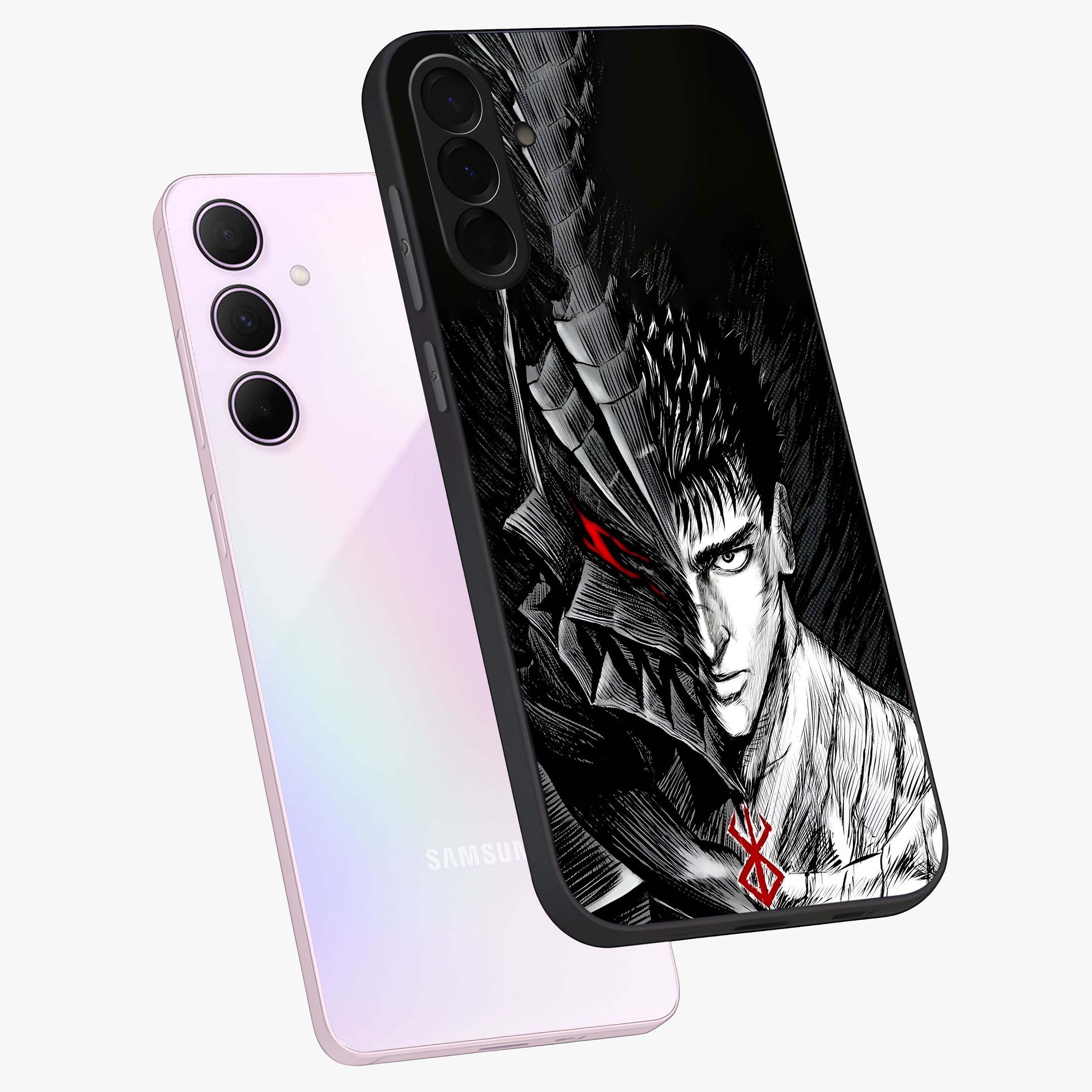 Berserker Blood Oath Glass Case displayed in angled mockup highlighting dark fantasy graphic design and powerful theme.