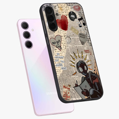 City Dream Sketch Glass Case displayed in angled mockup highlighting minimal city illustration with aesthetic sketch style.