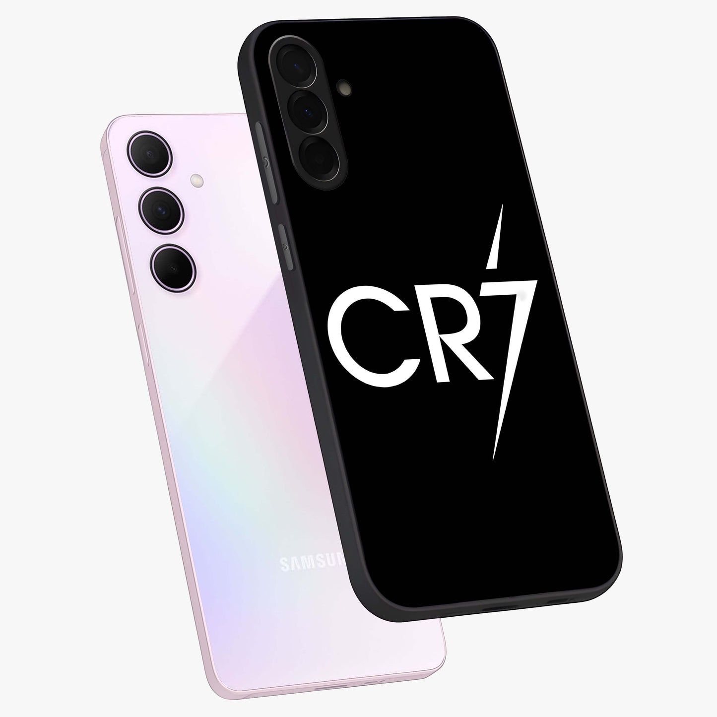 Cr7 Elite Strike Glass Case displayed in angled mockup highlighting powerful sports graphic with bold athletic theme.