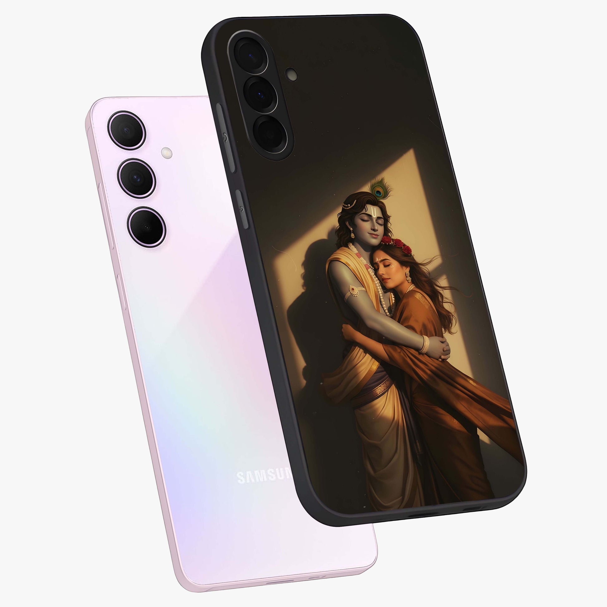 Divine Eternal Love Glass Case displayed in angled mockup highlighting elegant divine inspired design with peaceful aesthetic.