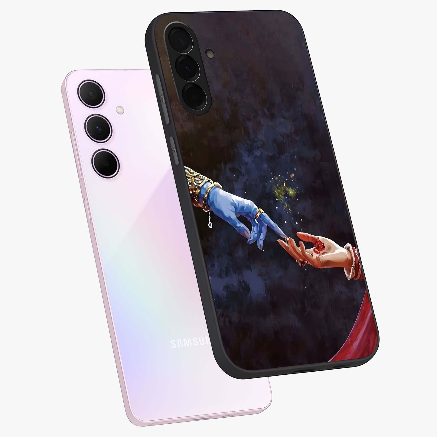 Divine Touch Eternal Glass Case displayed in angled mockup highlighting elegant divine inspired design with calm aesthetic style.