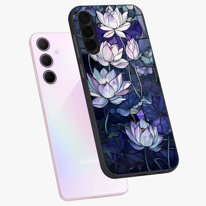 Gloss Petal Rush Glass Case displayed in angled mockup highlighting vibrant petal design with elegant floral aesthetic.