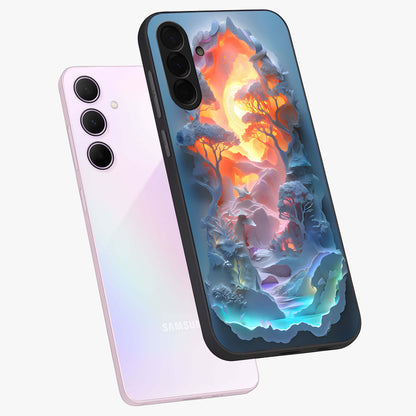 Glow Forest Portal Glass Case displayed in angled mockup highlighting mystical forest design with magical glowing aesthetic.