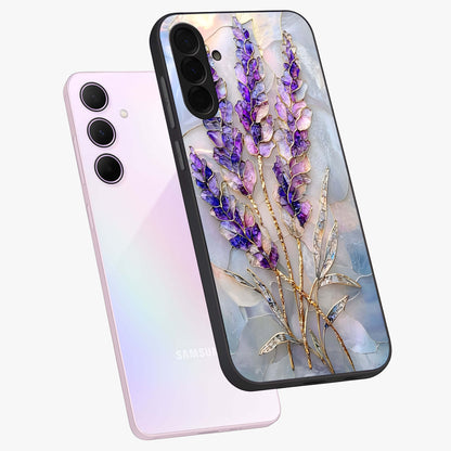 Lavender Dream Glow Glass Case displayed in angled mockup highlighting dreamy purple glow design with soft artistic style.